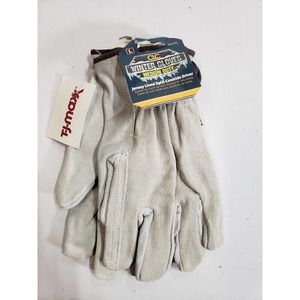 CLC‎ Palm Gloves Mens Medium Gray Jersey Lined Split Grade Cowhide Winter Gloves